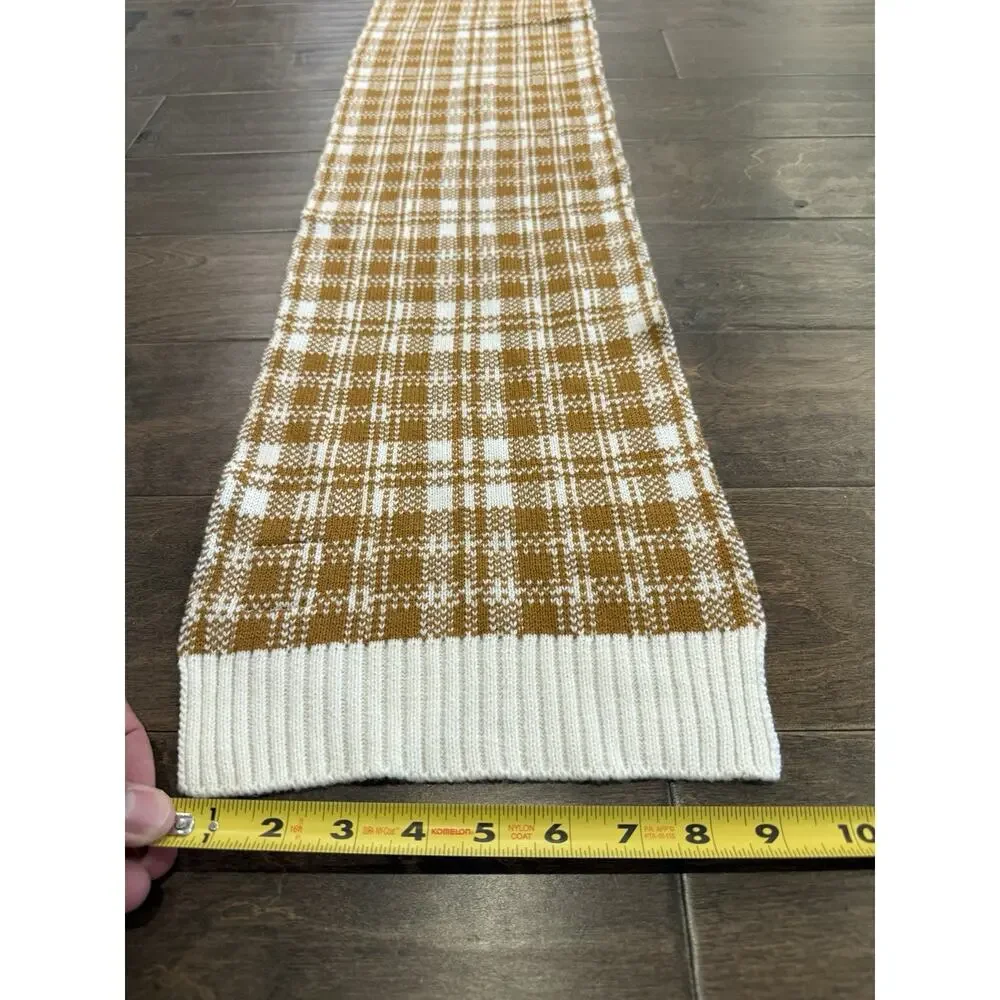 Timberland Plaid Unisex Scarf Brown White Color One Size 63x9 NWT NEW $60